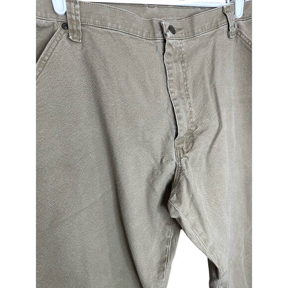 Wrangler Khaki Tan Carpenter Cargo PantsWith Flex Straight Leg Jeans Size 42X30 - Picture 3 of 7